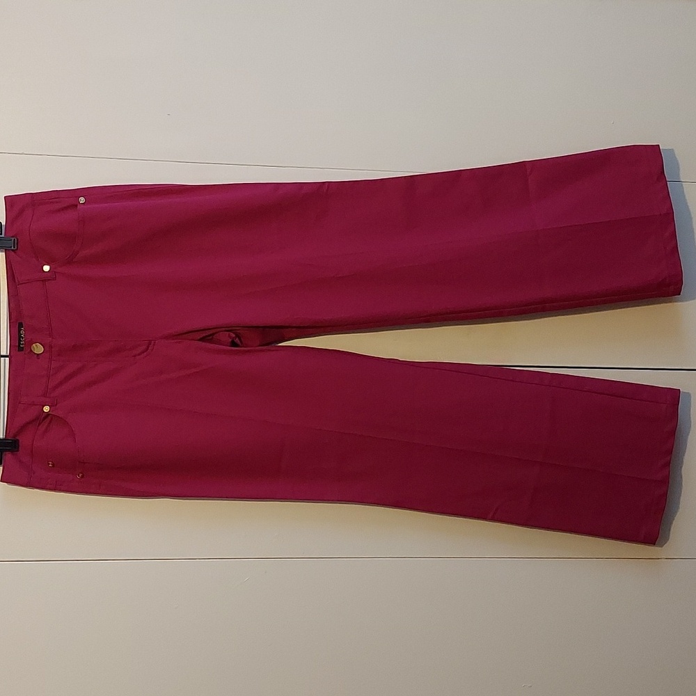 Escada Tamara Style Five Pocket Boot Cut Jeans in Color Hot Lava Sz 42 EU/ 12 US